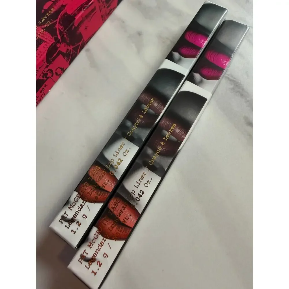 New Pat McGrath Labs Lip Makeup Bundle Gloss 2 Liners & Lipstick Lot